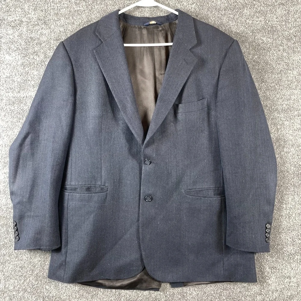 Brooks Brothers Blazer Mens‎ 44 R Blue Sports Coat Silk Wool Linen Blend Career
